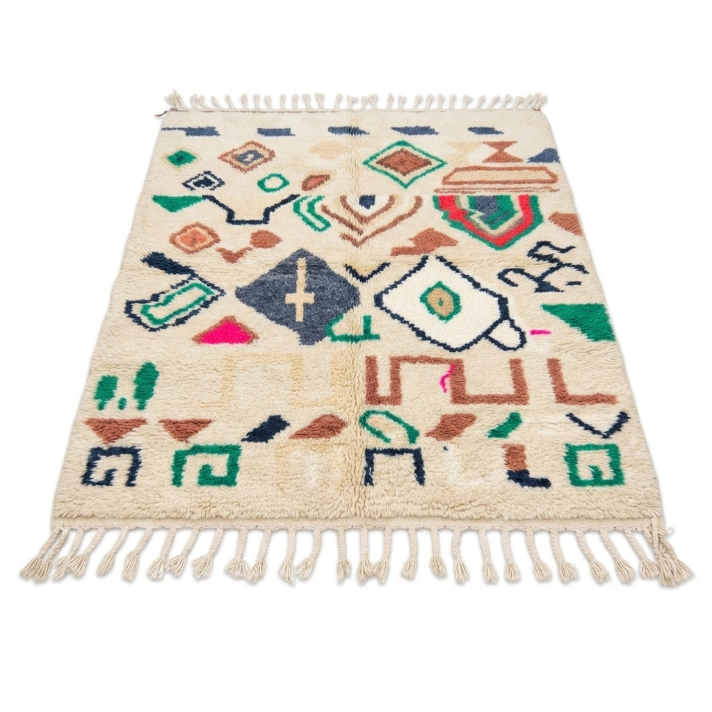Forest Ember Azilal rug — full rug on white studio background