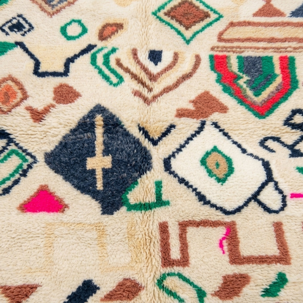 Forest Ember Azilal rug — wool pile texture close-up