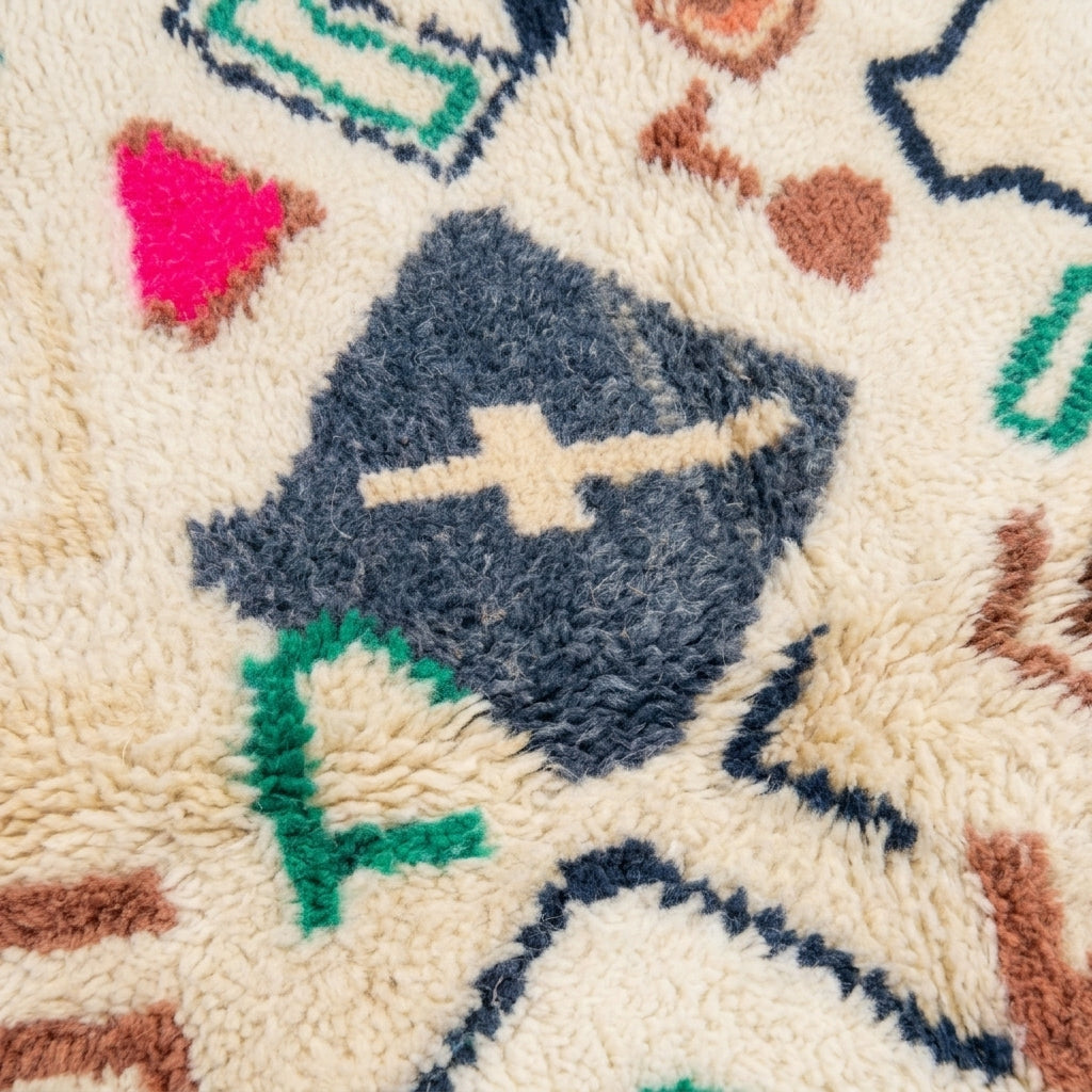 Forest Ember Azilal rug — wool pile texture close-up
