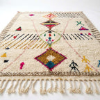 Framed Diamonds Azilal rug — full rug on white studio background