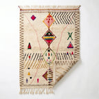 Framed Diamonds Azilal rug — full rug on white studio background
