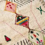 Framed Diamonds Azilal rug — wool pile texture close-up