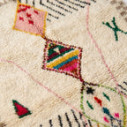 Framed Diamonds Azilal rug — wool pile texture close-up