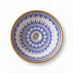 Gilded Indigo Drum Moroccan ceramic sink - detail of crackled gold leaf exterior