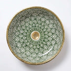 Gilded Peacock Bloom Moroccan ceramic sink - profile view