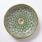 Gilded Peacock Bloom Moroccan ceramic sink - profile view