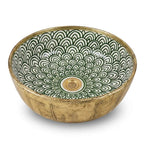 Gilded Peacock Bloom Moroccan ceramic sink - detail of gold drain and petals