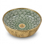 Gilded Peacock Bloom Moroccan ceramic sink - detail of gold drain and petals