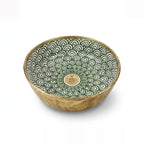 Gilded Peacock Bloom Moroccan ceramic vessel sink - green peacock petals with fully gilded gold exterior
