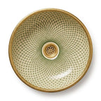 Golden Scale Mandala Moroccan ceramic sink - angled view of scale mandala