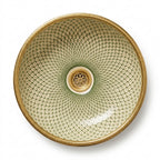 Golden Scale Mandala Moroccan ceramic sink - angled view of scale mandala