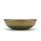 Golden Scale Mandala Moroccan ceramic sink - view of gilded exterior