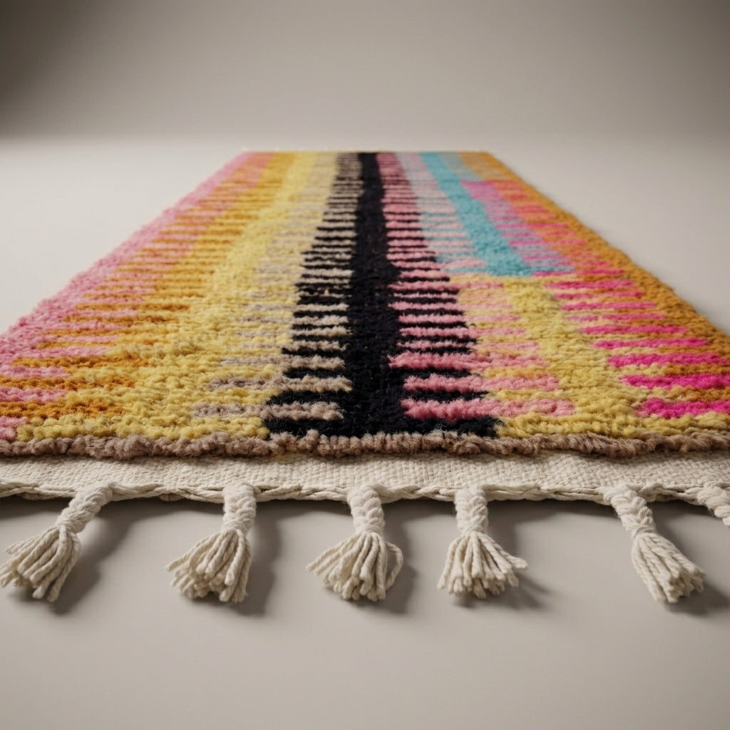 Harvest Alley Moroccan Runner Rug - handwoven Berber wool detail