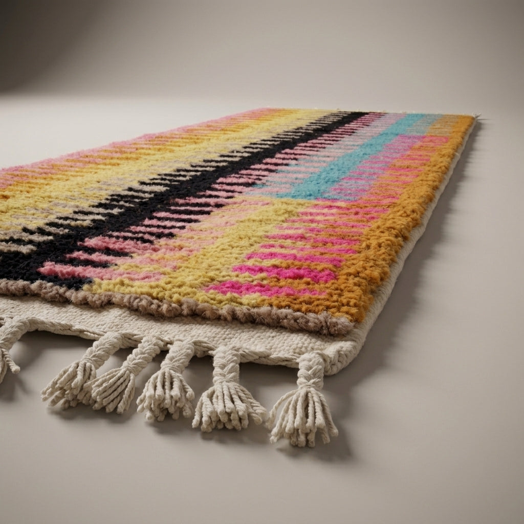 Harvest Alley Moroccan Runner Rug - handwoven Berber wool detail