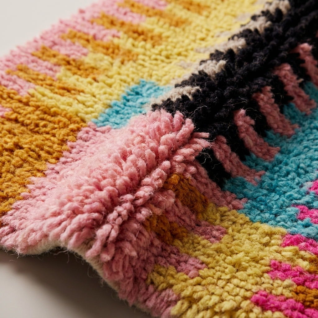 Harvest Alley Moroccan Runner Rug - handwoven Berber wool detail