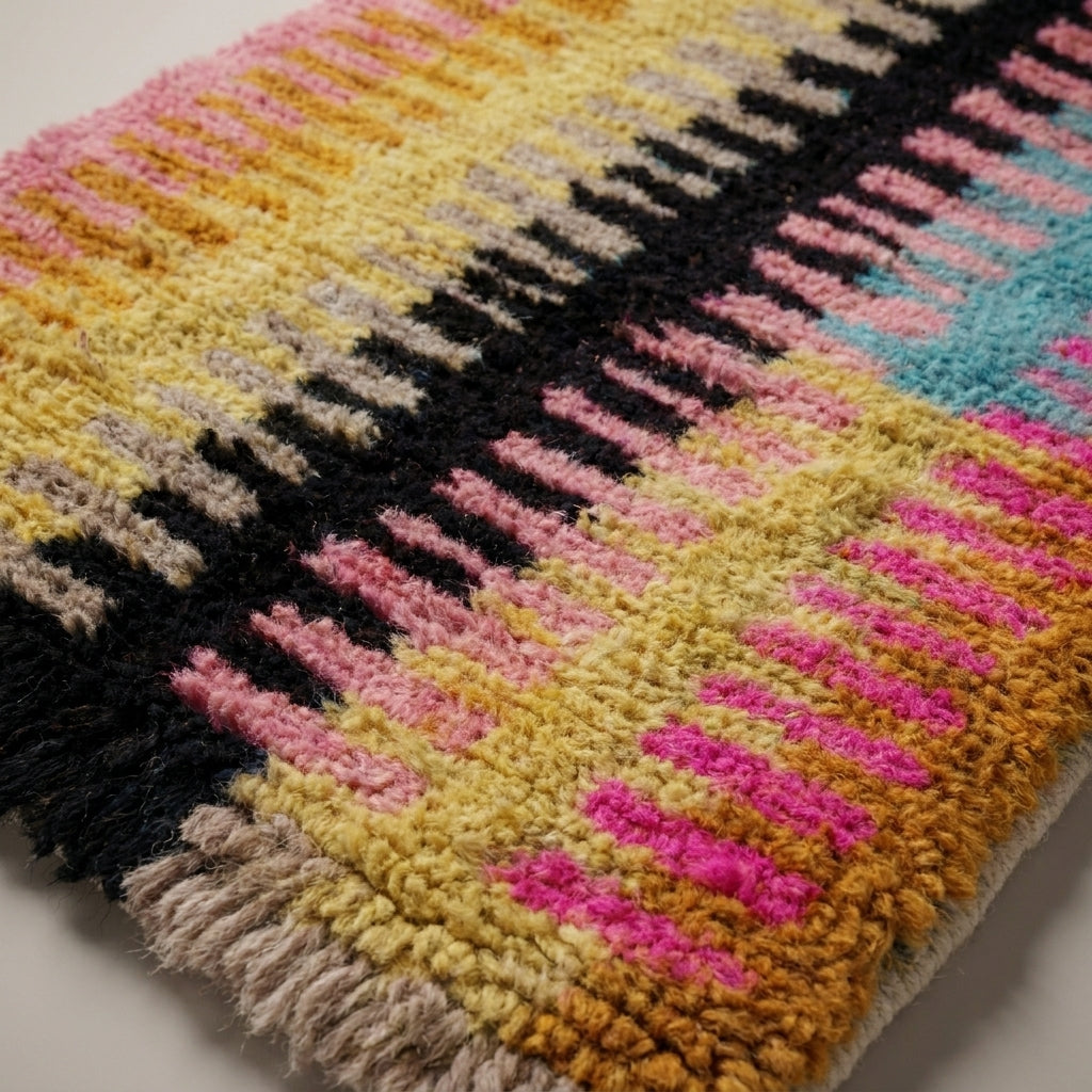 Harvest Alley Moroccan Runner Rug - handwoven Berber wool detail