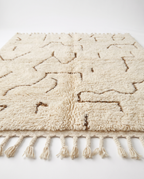 Desert lines Azilal rug side view on white studio background