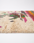 Atlas Bird Beni Ourain rug side view on white studio background