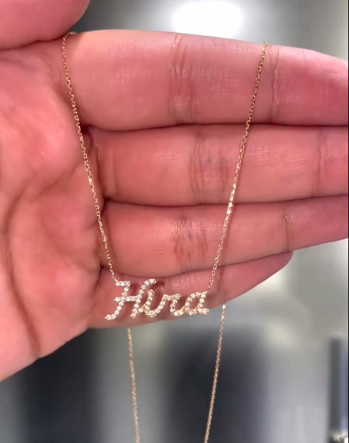 Diamond Pearls Name necklace