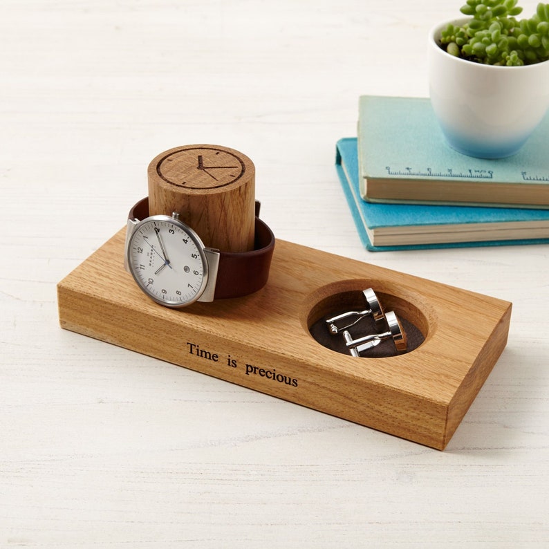 Personalized Cufflink Tray And Watch Stand