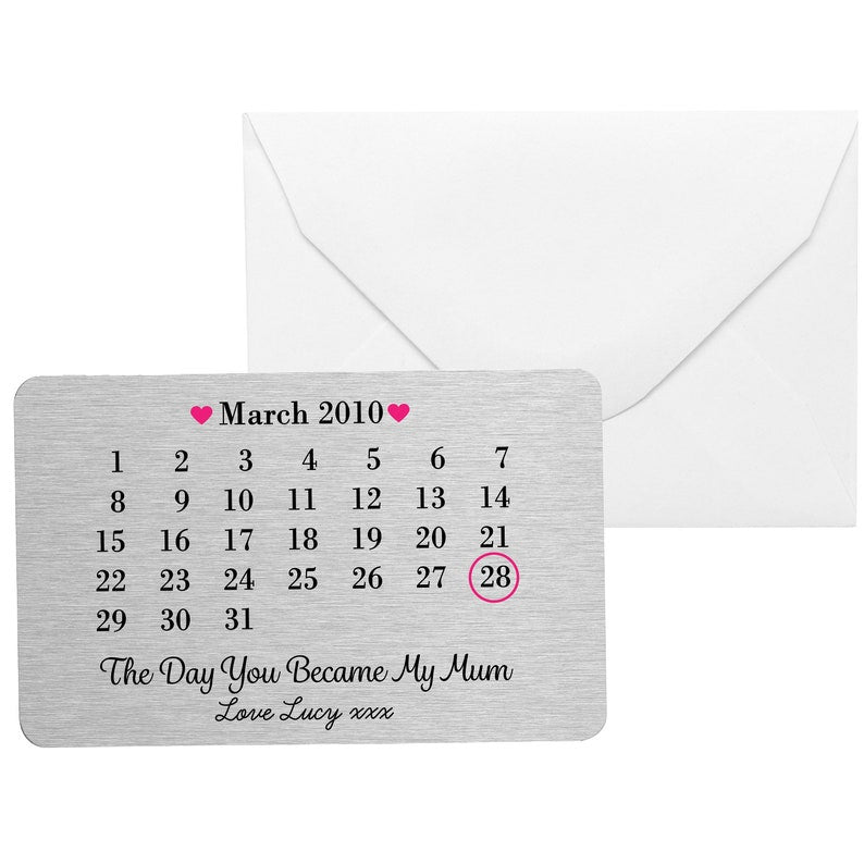 Customized Calendar Metal card for Mother