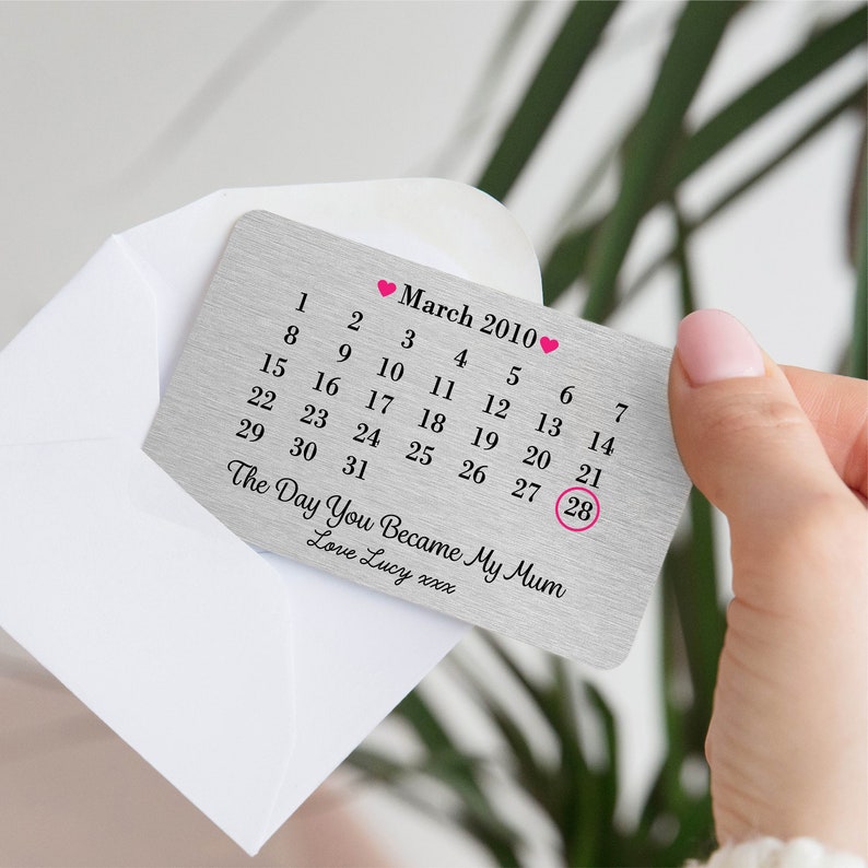 Customized Calendar Metal card for Mother