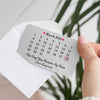 Customized Calendar Metal card for Mother