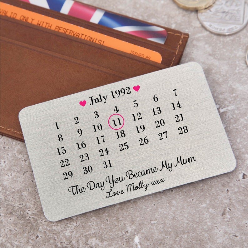 Customized Calendar Metal card for Mother