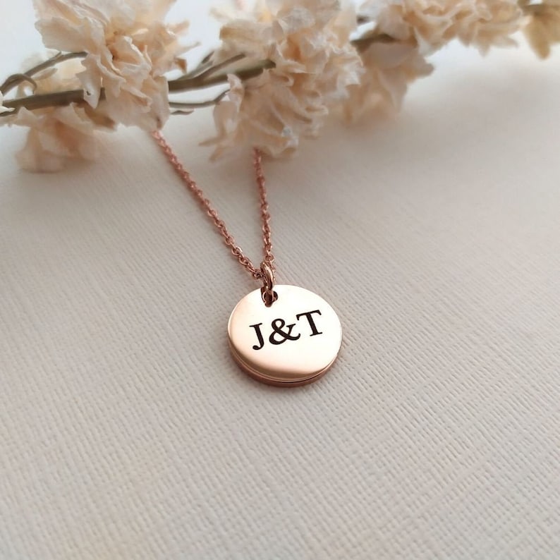 Me & You intial Disk necklace