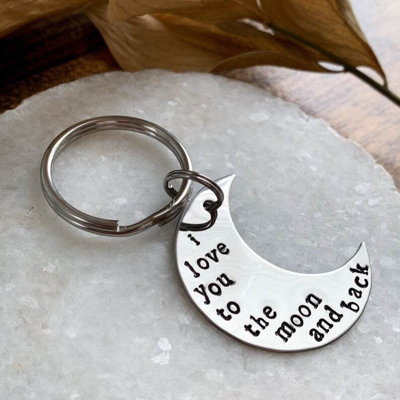 Love You to to moon and back keychain