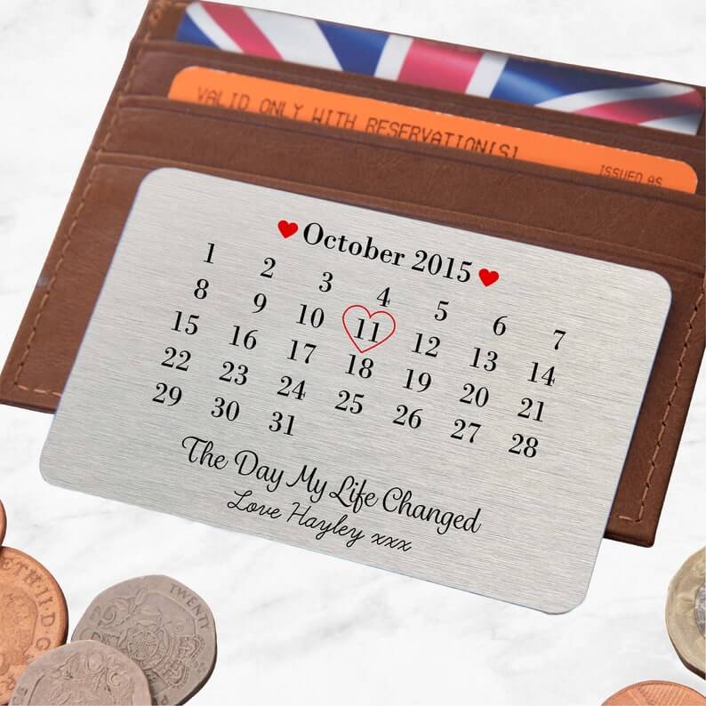 Customize Calendar Metal card