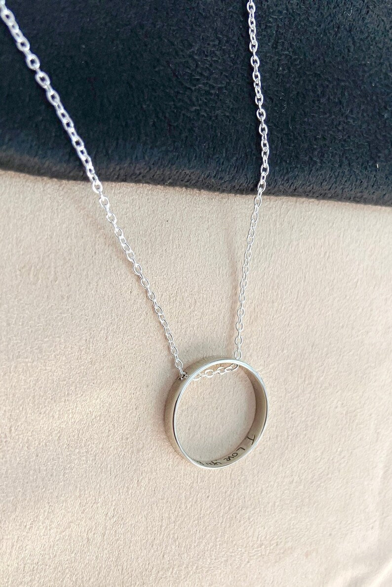 Hidden Message Ring Necklace