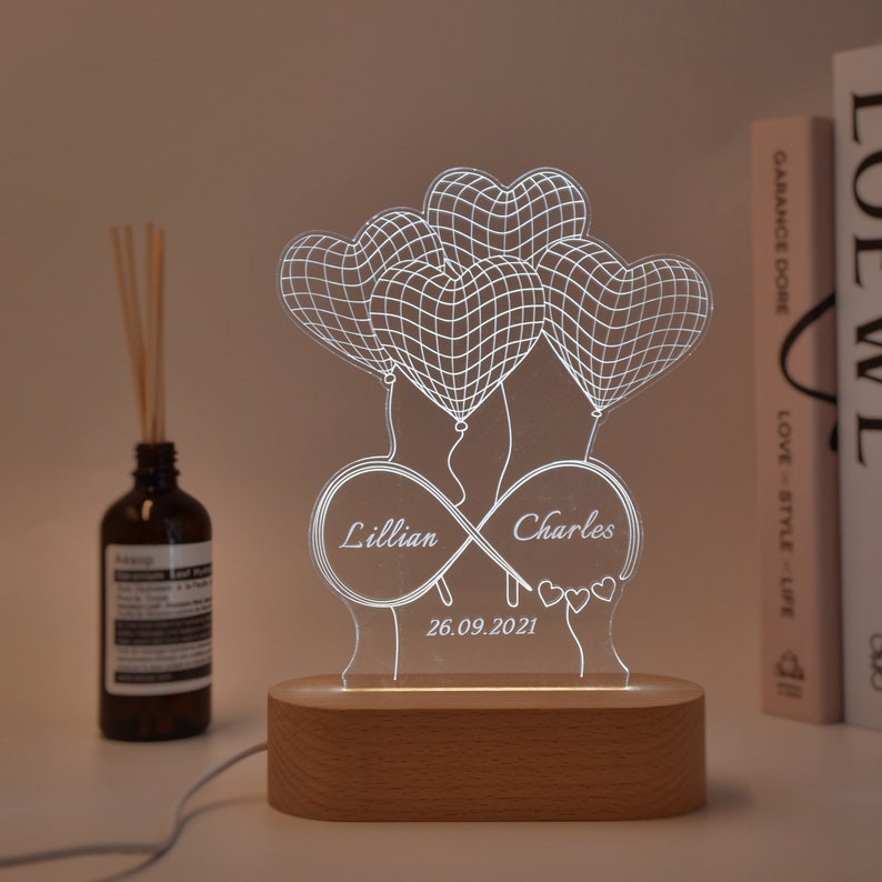 Led Illusion  Lamp with Inifinity Names