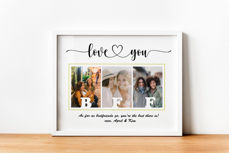 Bestie Custom Photo Collage, Personalized BFF gift, Personalized Gift for Friend, Digital Gift for Best Friend, Photo BFF gift