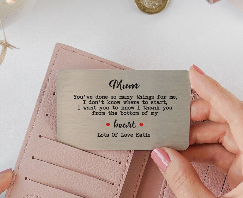 Mum Metal card for Mothers Gift