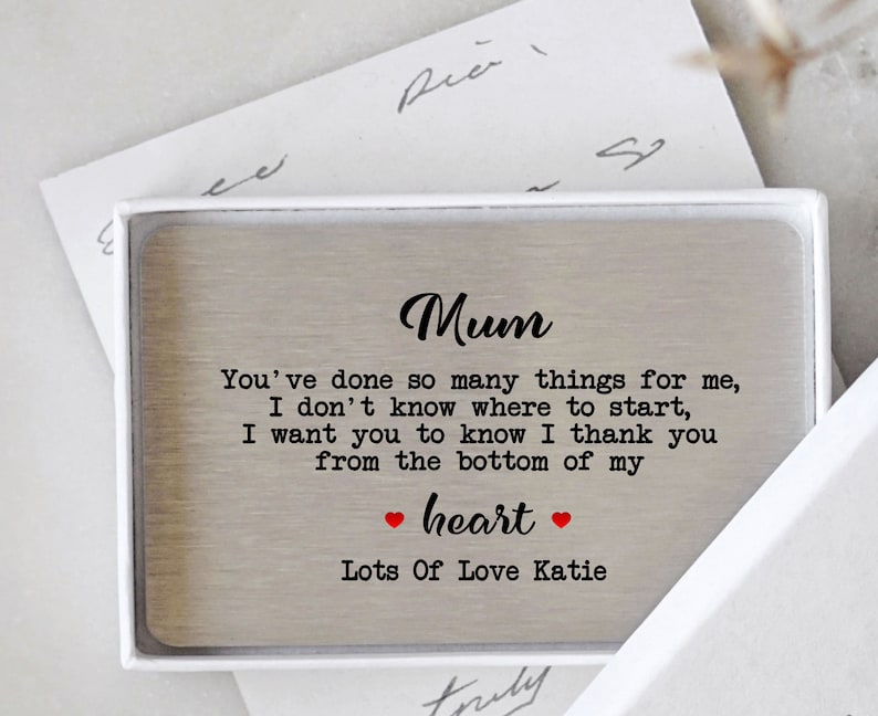Mum Metal card for Mothers Gift
