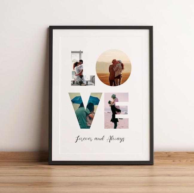 16 x 24 Love Photo Collage frame (5 to 10 PIcs)