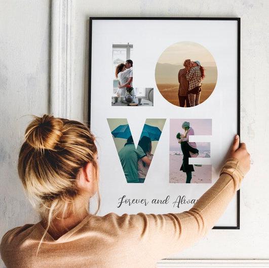 16 x 24 Love Photo Collage frame (5 to 10 PIcs)