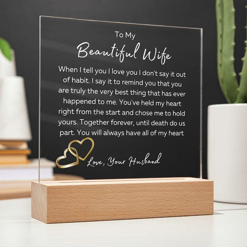 To My Wife Acrylic Plaque – Romantic Husband Gift