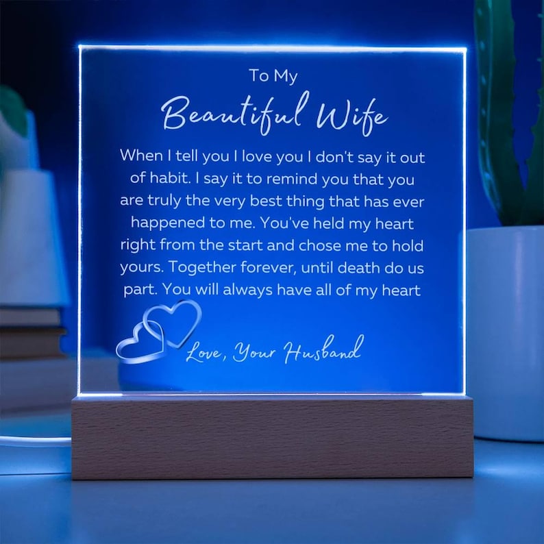 To My Wife Acrylic Plaque – Romantic Husband Gift