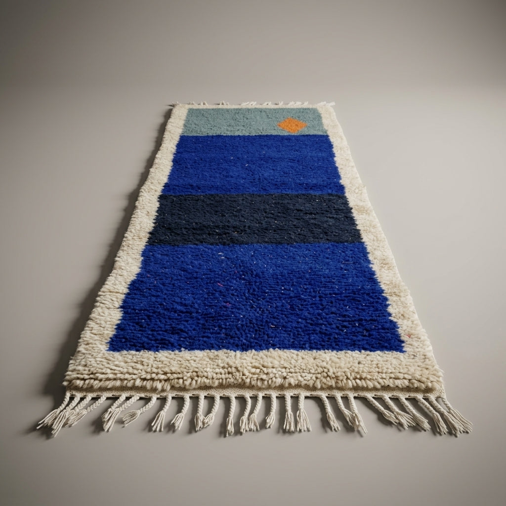 Indigo Alley Moroccan Runner Rug - handwoven Berber wool