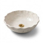 Ivory Shell Moroccan ceramic sink - close-up of textured ivory glaze
