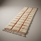 Ivory Trail Moroccan Runner Rug - handwoven Berber wool