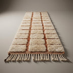 Ivory Trail Moroccan Runner Rug - handwoven Berber wool detail