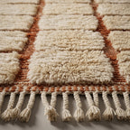 Ivory Trail Moroccan Runner Rug - handwoven Berber wool detail