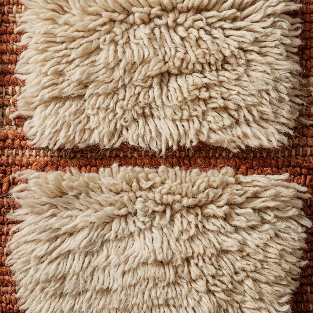 Ivory Trail Moroccan Runner Rug - handwoven Berber wool detail