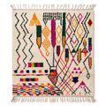 Joyful Confetti Azilal rug, handwoven wool with vibrant multicolor motifs with confetti, flat lay top view