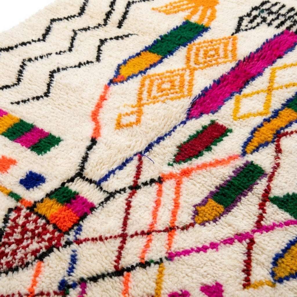 Joyful Confetti Azilal rug — wool pile texture close-up