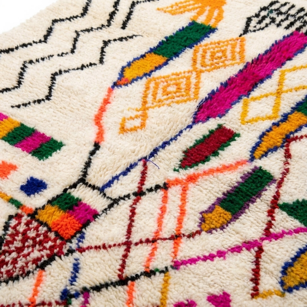 Joyful Confetti Azilal rug — wool pile texture close-up
