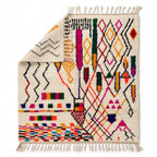 Joyful Confetti Azilal rug — folded corner showing plush pile depth